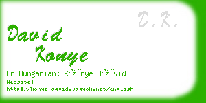 david konye business card